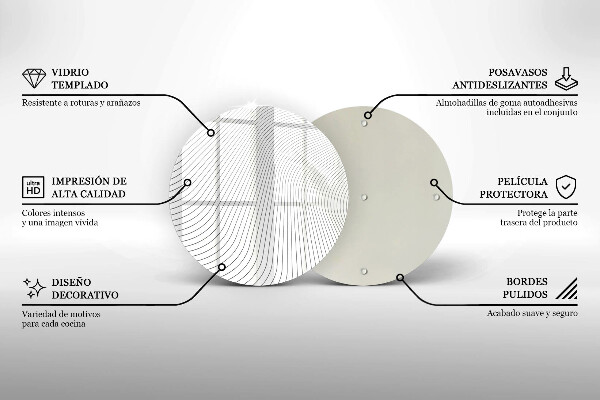 Steklena podloga za rezanje Vzorec modernih linij