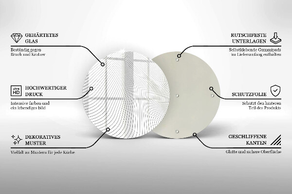 Steklena podloga za rezanje Vzorec modernih linij