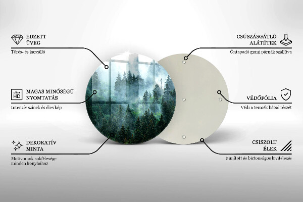 Steklena podloga za rezanje Gozd v megli