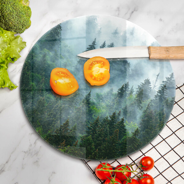 Steklena podloga za rezanje Gozd v megli