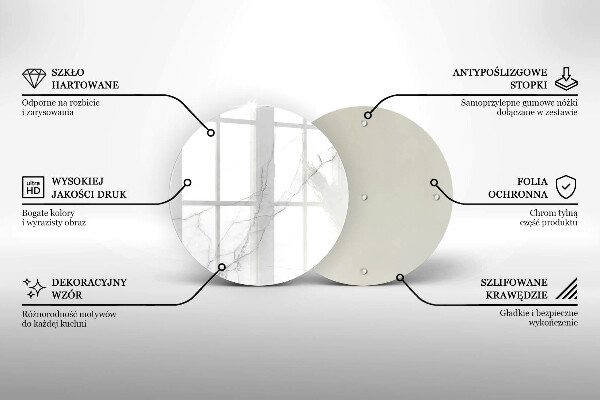 Steklena podloga za rezanje Nežen bel marmor