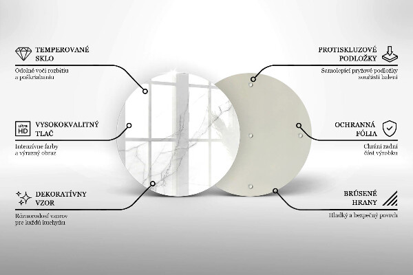 Steklena podloga za rezanje Nežen bel marmor