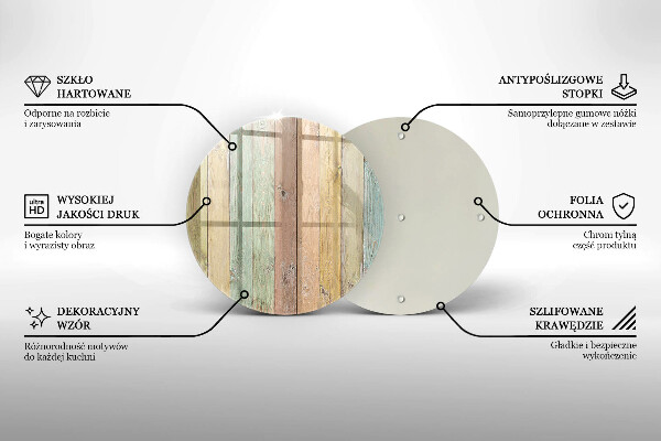 Steklena podloga za rezanje Pisane vintage table