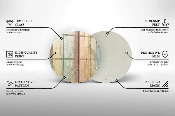 Steklena podloga za rezanje Pisane vintage table
