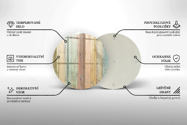 Steklena podloga za rezanje Pisane vintage table