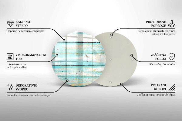 Steklena podloga za rezanje Vintage lesene plošče