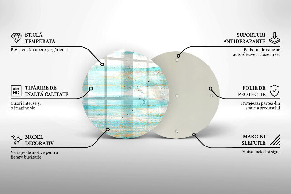 Steklena podloga za rezanje Vintage lesene plošče
