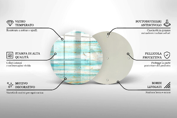 Steklena podloga za rezanje Vintage lesene plošče