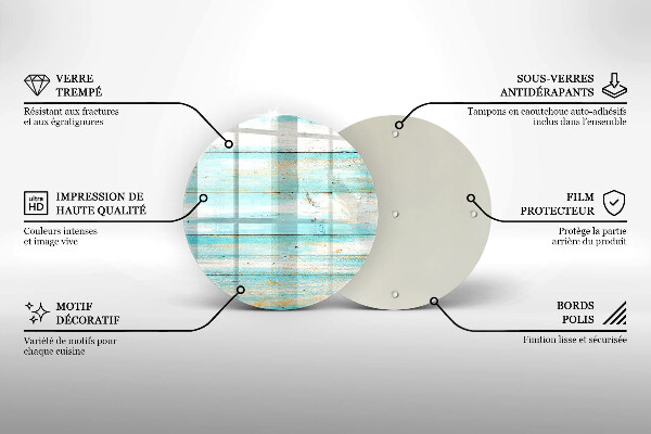 Steklena podloga za rezanje Vintage lesene plošče