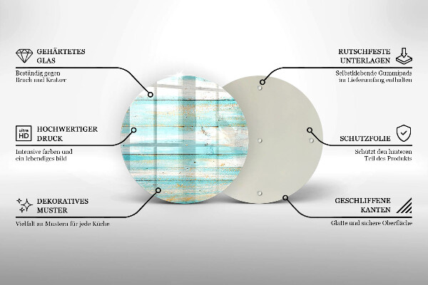 Steklena podloga za rezanje Vintage lesene plošče