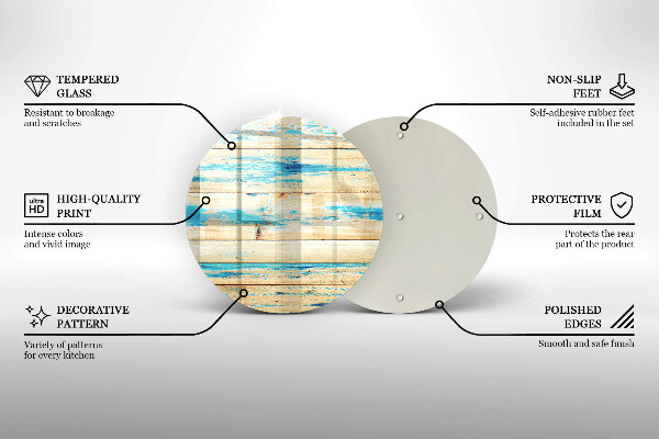 Steklena podloga za rezanje Retro lesene plošče