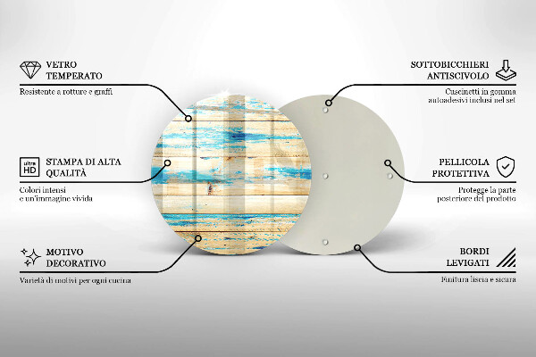 Steklena podloga za rezanje Retro lesene plošče