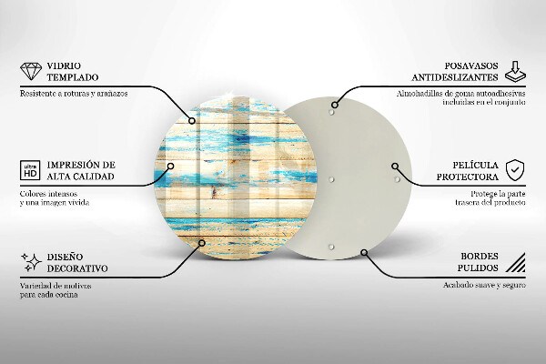 Steklena podloga za rezanje Retro lesene plošče