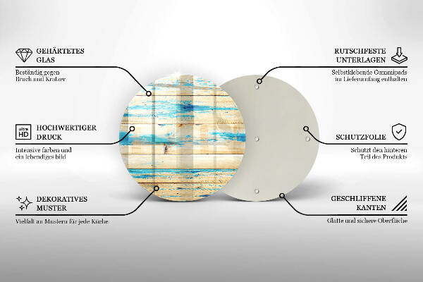 Steklena podloga za rezanje Retro lesene plošče