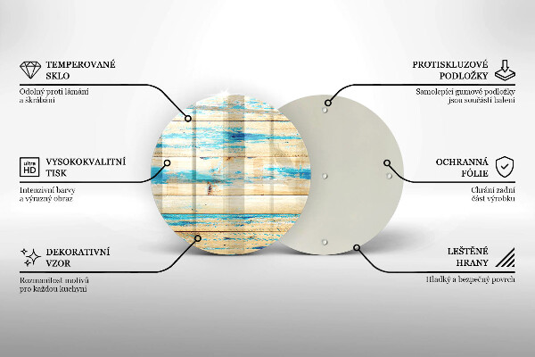 Steklena podloga za rezanje Retro lesene plošče