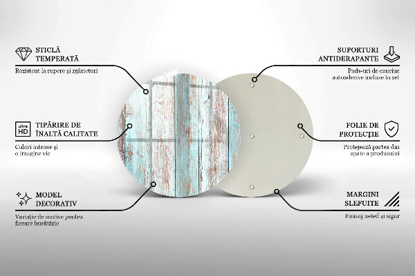 Steklena podloga za rezanje Stare vintage deske
