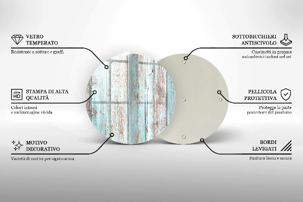 Steklena podloga za rezanje Stare vintage deske