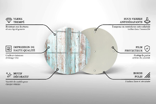 Steklena podloga za rezanje Stare vintage deske