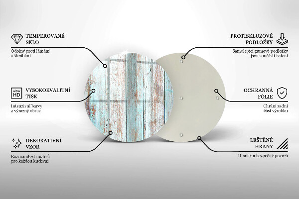 Steklena podloga za rezanje Stare vintage deske