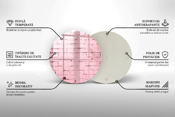 Steklena podloga za rezanje Pastelna opečna stena