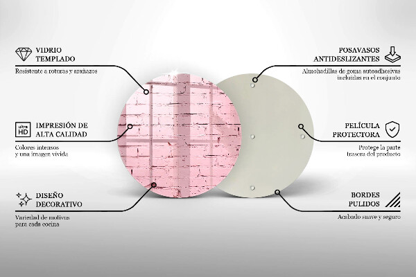 Steklena podloga za rezanje Pastelna opečna stena