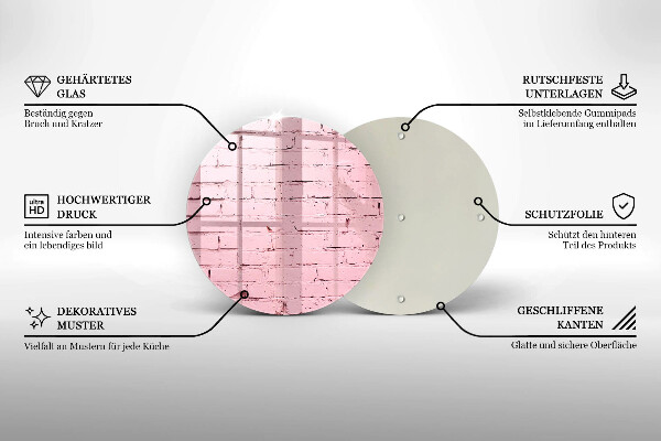Steklena podloga za rezanje Pastelna opečna stena