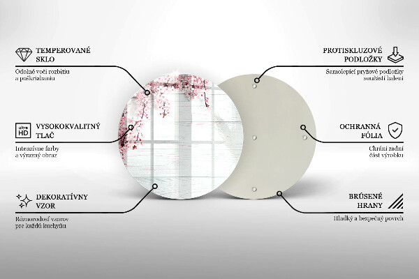 Steklena podloga za rezanje Rože na deskah