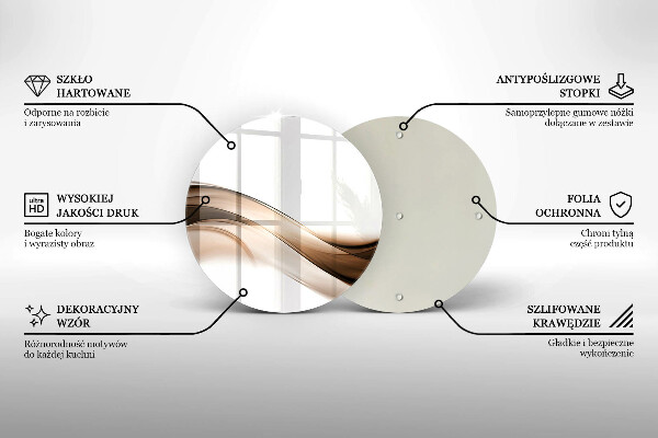 Steklena podloga za rezanje Abstraktne rjave črte