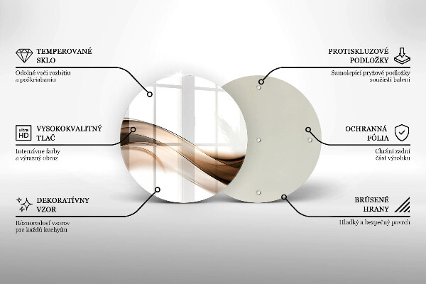 Steklena podloga za rezanje Abstraktne rjave črte