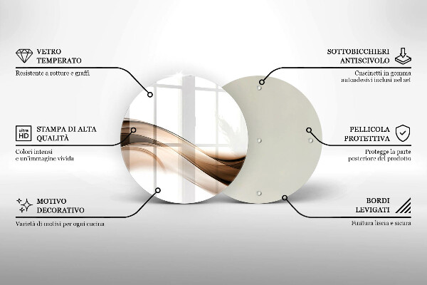 Steklena podloga za rezanje Abstraktne rjave črte