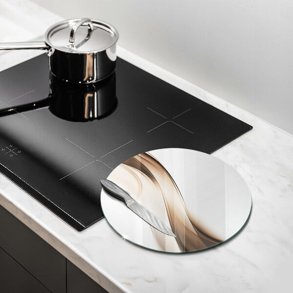 Steklena podloga za rezanje Abstraktne rjave črte