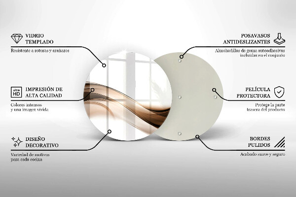 Steklena podloga za rezanje Abstraktne rjave črte