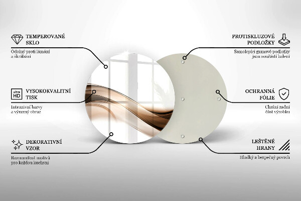Steklena podloga za rezanje Abstraktne rjave črte