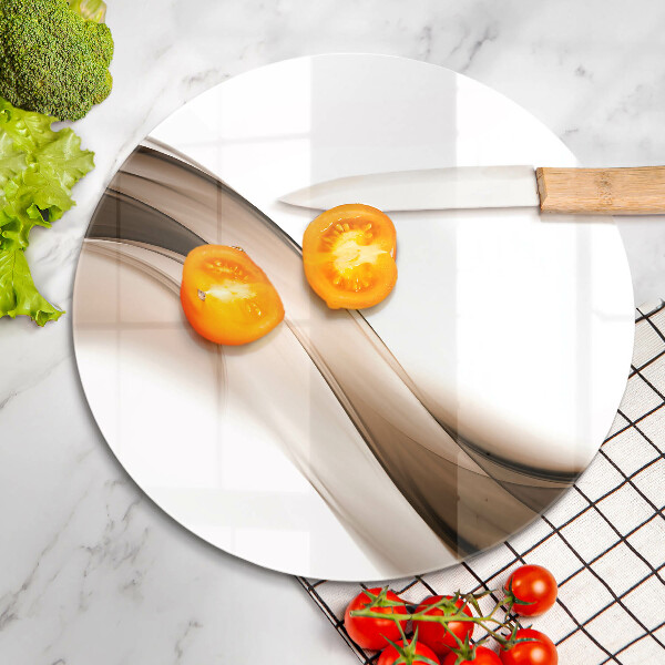 Steklena podloga za rezanje Abstraktne rjave črte