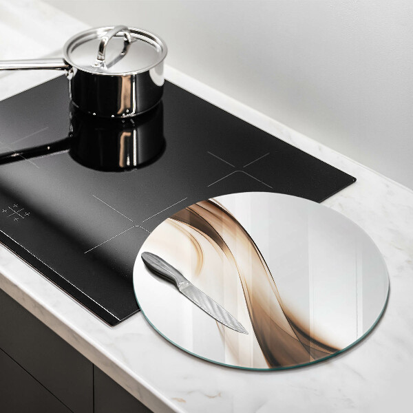 Steklena podloga za rezanje Abstraktne rjave črte