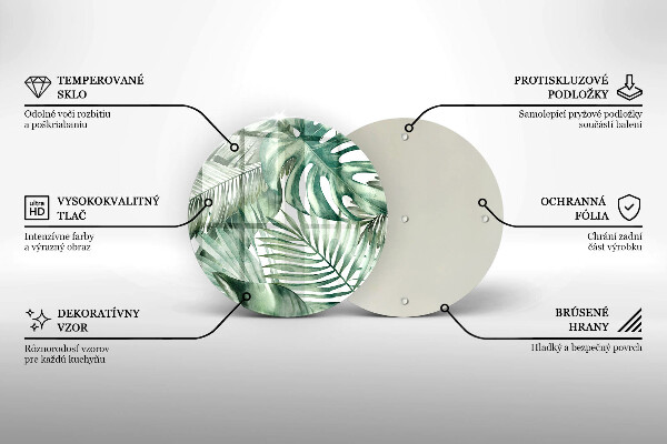 Steklena podloga za rezanje Poslikani listi