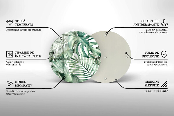 Steklena podloga za rezanje Poslikani listi