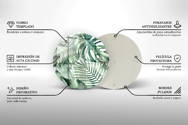 Steklena podloga za rezanje Poslikani listi