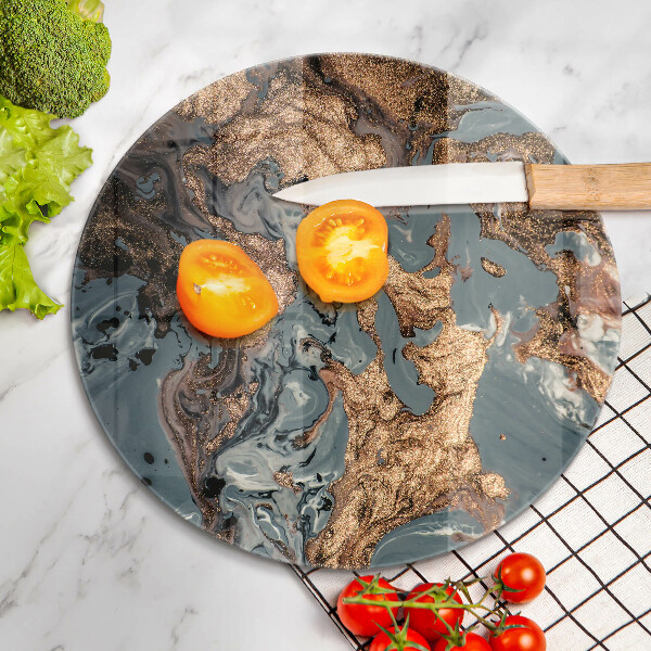 Steklena podloga za rezanje Dekorativni kamen z zlatom