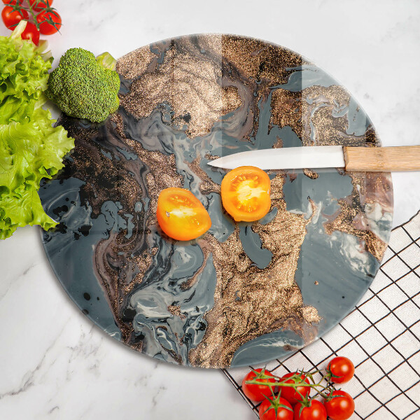 Steklena podloga za rezanje Dekorativni kamen z zlatom