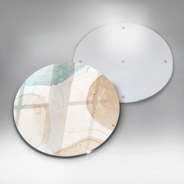 Steklena podloga za rezanje Boho lise in zlato