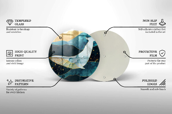 Steklena podloga za rezanje Abstrakcija kita