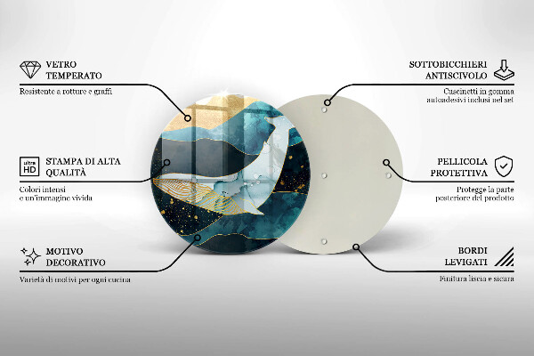 Steklena podloga za rezanje Abstrakcija kita