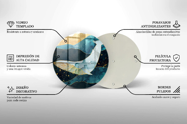 Steklena podloga za rezanje Abstrakcija kita