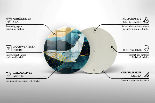 Steklena podloga za rezanje Abstrakcija kita