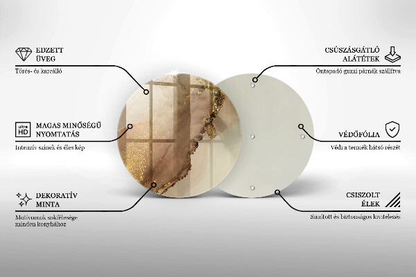 Steklena podloga za rezanje Zlata abstrakcija