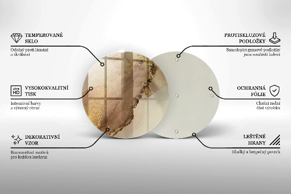 Steklena podloga za rezanje Zlata abstrakcija