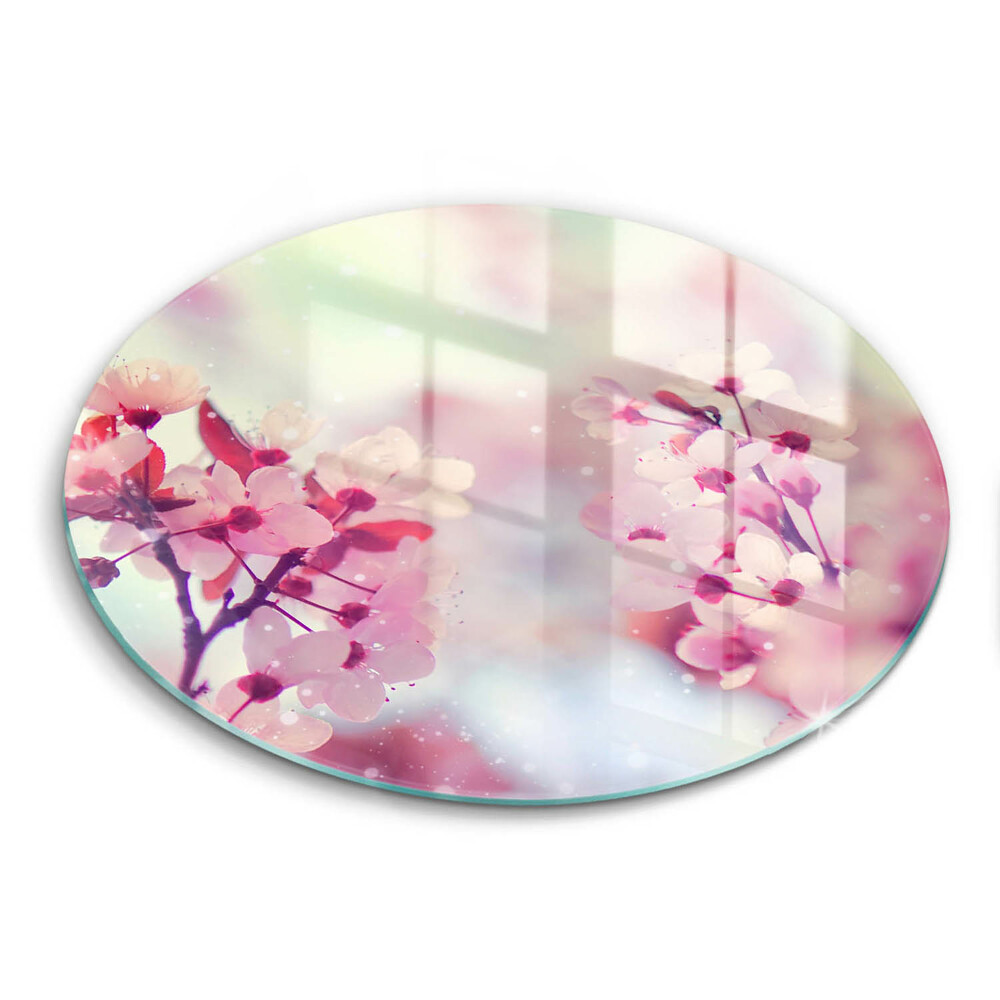 Steklena podloga za rezanje Pomladno roza cvetovi