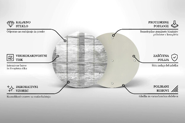 Steklena podloga za rezanje Stare lesene plošče