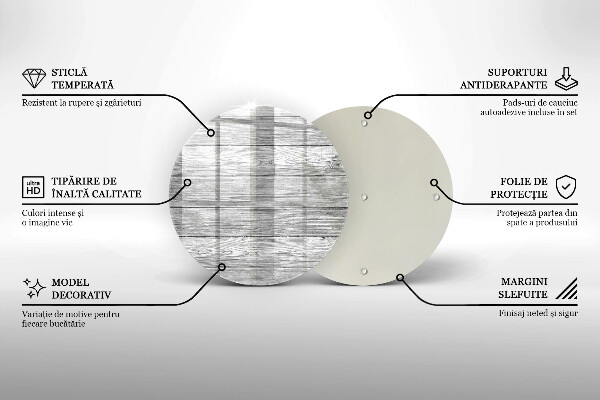 Steklena podloga za rezanje Stare lesene plošče